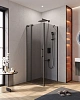 Душевой уголок CEZARES SLIDER-AH-1-80-80/90-GRIGIO-NERO 80-90x80см стекло тонированное (графит), профиль черный