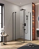 Душевой уголок CEZARES SLIDER-AH-1-80-90/100-C-NERO 90-100x80см стекло прозрачное, профиль черный