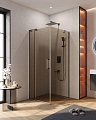 Душевой уголок CEZARES SLIDER-AH-1-90-70/80-BR-GM 70-80x90см стекло тонированное (бронза), профиль оружейная сталь Душевой уголок CEZARES SLIDER-AH-1-90-70/80-BR-GM 70-80x90см стекло тонированное (бронза), профиль оружейная сталь