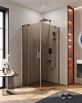 Душевой уголок CEZARES SLIDER-AH-1-90-80/90-BR-GM 80-90x90см стекло тонированное (бронза), профиль оружейная сталь Душевой уголок CEZARES SLIDER-AH-1-90-80/90-BR-GM 80-90x90см стекло тонированное (бронза), профиль оружейная сталь