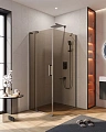 Душевой уголок CEZARES SLIDER-AH-1-90-80/90-BR-GM 80-90x90см стекло тонированное (бронза), профиль оружейная сталь Душевой уголок CEZARES SLIDER-AH-1-90-80/90-BR-GM 80-90x90см стекло тонированное (бронза), профиль оружейная сталь
