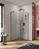 Душевой уголок CEZARES SLIDER-AH-1-90-80/90-C-GM 80-90x90см стекло прозрачное, профиль оружейная сталь