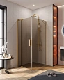 Душевой уголок CEZARES SLIDER-AH-1-90-90/100-BR-BORO 90-100x90см стекло тонированное (бронза), профиль брашированное золото Душевой уголок CEZARES SLIDER-AH-1-90-90/100-BR-BORO 90-100x90см стекло тонированное (бронза), профиль брашированное золото
