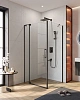 Душевой уголок CEZARES SLIDER-AH-1-90-90/100-C-NERO 90-100x90см стекло прозрачное, профиль черный