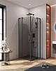 Душевой уголок CEZARES SLIDER-AH-2-70/80-80/90-GRIGIO-NERO 70-80x80-90см стекло тонированное (графит), профиль черный