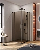 Душевой уголок CEZARES SLIDER-AH-2-90/100-100/110-BR-NERO 90-100x100-110см стекло тонированное (бронза), профиль черный