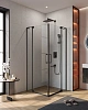 Душевой уголок CEZARES SLIDER-AH-2-90/100-100/110-C-NERO 90-100x100-110см стекло прозрачное, профиль черный