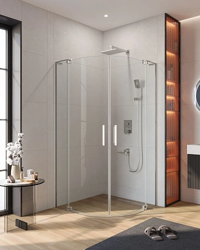 Душевой уголок CEZARES SLIDER-R-2-80/90-C-Cr 80-90x80-90см стекло прозрачное, профиль хром Душевой уголок CEZARES SLIDER-R-2-80/90-C-Cr 80-90x80-90см стекло прозрачное, профиль хром