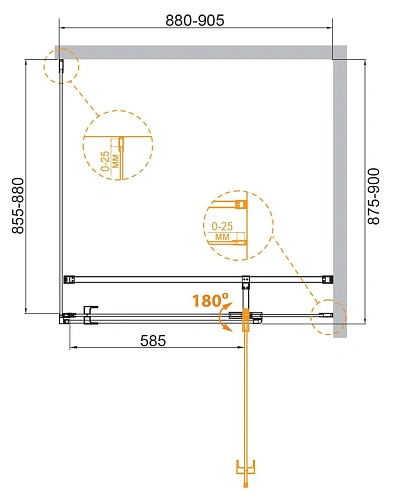 Душевой уголок CEZARES VALVOLA-A-1-90-C-Cr 90x90см стекло прозрачное, профиль хром Душевой уголок CEZARES VALVOLA-A-1-90-C-Cr 90x90см стекло прозрачное, профиль хром