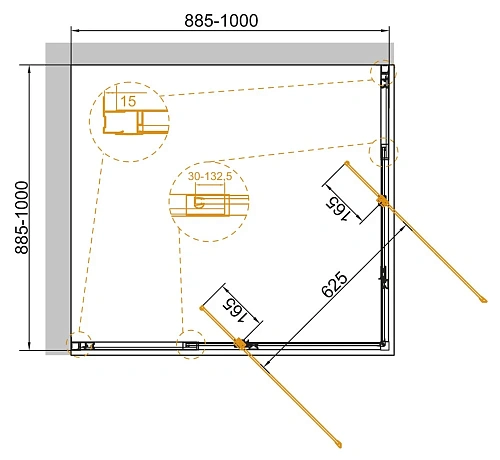 Душевой уголок CEZARES VARIANTE-A/AH-2-90/100-C-Cr Душевой уголок CEZARES VARIANTE-A/AH-2-90/100-C-Cr