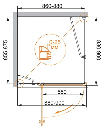 Душевой уголок CEZARES VERONA-W-A-1-90-C-Cr 90x90см стекло прозрачное, профиль хром Душевой уголок CEZARES VERONA-W-A-1-90-C-Cr 90x90см стекло прозрачное, профиль хром