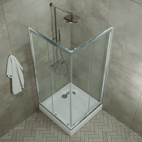 Душевой уголок DIWO Анапа 100х100, профиль хром глянец 569201 Душевой уголок DIWO Анапа 100х100, профиль хром глянец 569201