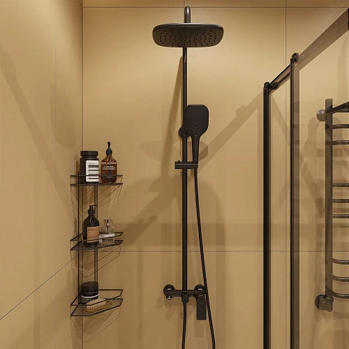 Душевой уголок DIWO Анапа 90х90, профиль черный матовый с линейным трапом CK DRAIN 1105-00165 65 см 594698 Душевой уголок DIWO Анапа 90х90, профиль черный матовый с линейным трапом CK DRAIN 1105-00165 65 см 594698