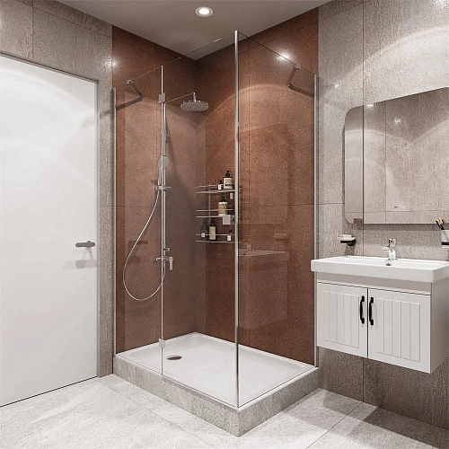 Душевой уголок DIWO Дмитров 120х80 профиль хром глянцевый 571248 Душевой уголок DIWO Дмитров 120х80 профиль хром глянцевый 571248