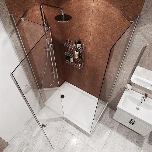 Душевой уголок DIWO Дмитров 120х80 профиль хром глянцевый 571248 Душевой уголок DIWO Дмитров 120х80 профиль хром глянцевый 571248