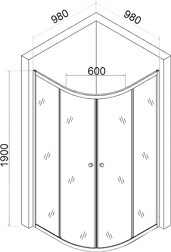 Душевой уголок DIWO Коломна 100х100 профиль хром матовый, с поддоном 556959 Душевой уголок DIWO Коломна 100х100 профиль хром матовый, с поддоном 556959