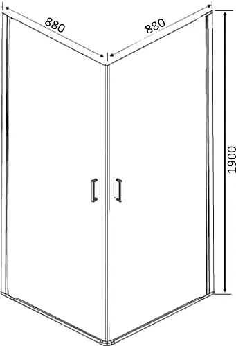 Душевой уголок DIWO Кострома 90х90 профиль хром матовый 557110 Душевой уголок DIWO Кострома 90х90 профиль хром матовый 557110