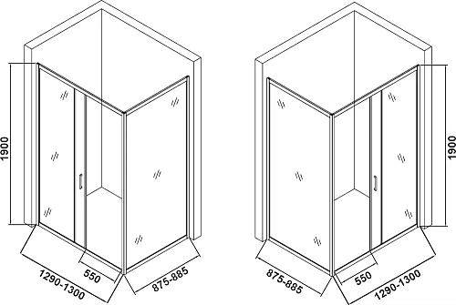 Душевой уголок DIWO Смоленск 130х90 см, профиль хром матовый 556795 Душевой уголок DIWO Смоленск 130х90 см, профиль хром матовый 556795