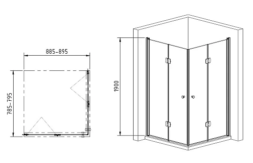 Душевой уголок Gemy Dutch Windmill S37193C-S37193B Душевой уголок Gemy Dutch Windmill S37193C-S37193B