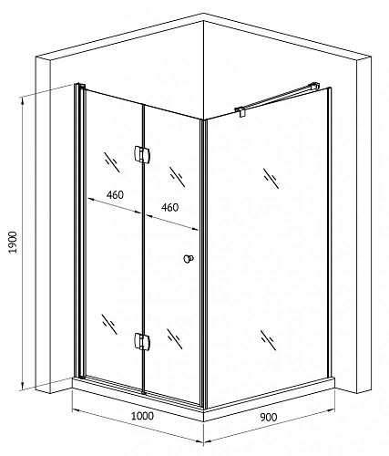 Душевой уголок Gemy Dutch Windmill S37193D-D90 Душевой уголок Gemy Dutch Windmill S37193D-D90