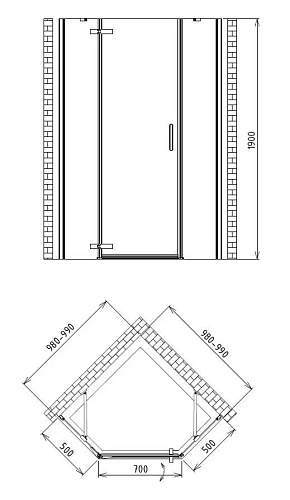 Душевой уголок Gemy Fall Tea S29105 Душевой уголок Gemy Fall Tea S29105