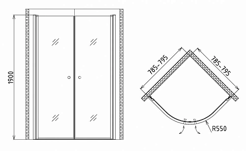 Душевой уголок Gemy New Rockcoco S03062B Душевой уголок Gemy New Rockcoco S03062B