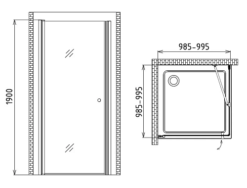 Душевой уголок Gemy New Rockcoco S03161C Душевой уголок Gemy New Rockcoco S03161C