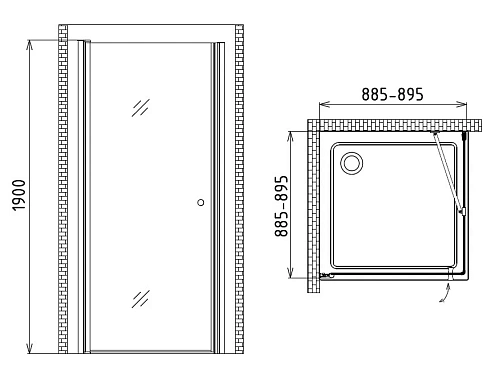 Душевой уголок Gemy New Rockcoco S03171C Душевой уголок Gemy New Rockcoco S03171C