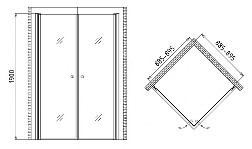Душевой уголок Gemy New Rockcoco S03172C Душевой уголок Gemy New Rockcoco S03172C