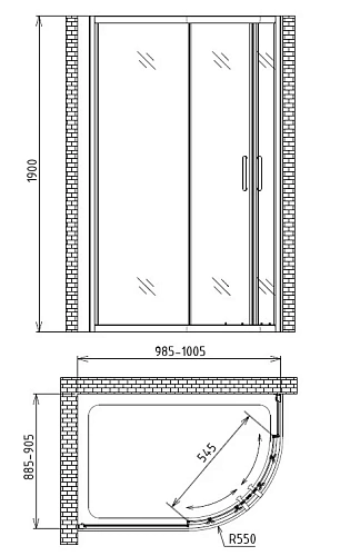 Душевой уголок Gemy Victoria S30192 Душевой уголок Gemy Victoria S30192