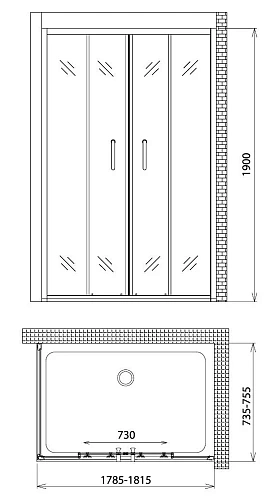 Душевой уголок Gemy Victoria S30192D-A75 Душевой уголок Gemy Victoria S30192D-A75