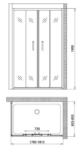 Душевой уголок Gemy Victoria S30192D-A85 Душевой уголок Gemy Victoria S30192D-A85