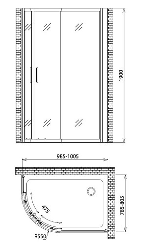 Душевой уголок Gemy Victoria S30222 Душевой уголок Gemy Victoria S30222
