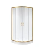 Душевой уголок Niagara Nova NG-6406-08 GOLD (90x90x195) полукруг, двери раздвижные, 64060811GOLD