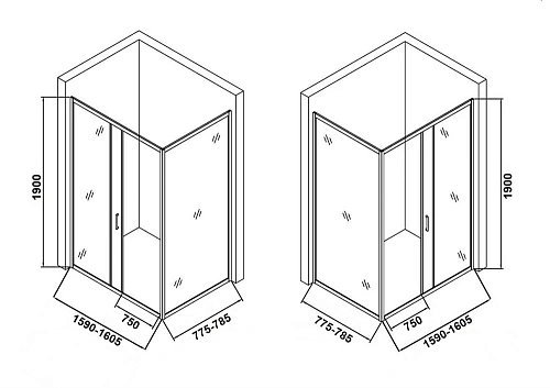 Душевой уголок Orange E23-16080TCR без поддона 160х80, стекло прозрачное Душевой уголок Orange E23-16080TCR без поддона 160х80, стекло прозрачное