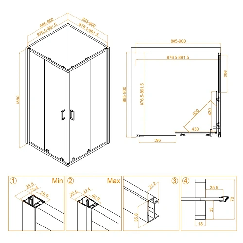 Душевой уголок RGW CL-34B 900x900 мм 32093499-14 черный Easy Clean Душевой уголок RGW CL-34B 900x900 мм 32093499-14 черный Easy Clean