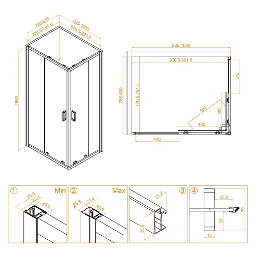 Душевой уголок RGW CL-44 800x1000 мм 32094480-11 хром Easy Clean Душевой уголок RGW CL-44 800x1000 мм 32094480-11 хром Easy Clean