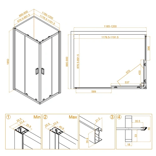 Душевой уголок RGW CL-44 900x1200 мм 32094492-11 хром Easy Clean Душевой уголок RGW CL-44 900x1200 мм 32094492-11 хром Easy Clean