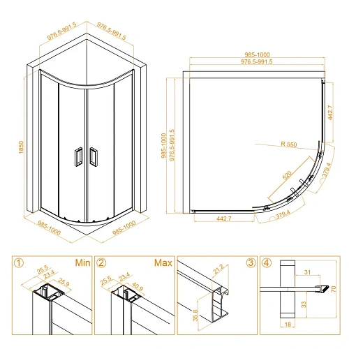 Душевой уголок RGW CL-54 1000x1000 мм 32095400-11 хром Easy Clean Душевой уголок RGW CL-54 1000x1000 мм 32095400-11 хром Easy Clean