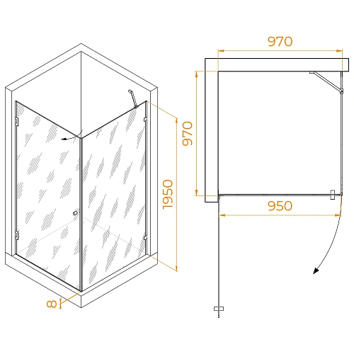 Душевой уголок RGW HO-034 1000x1000 мм 35063400-11 хром Easy Clean Душевой уголок RGW HO-034 1000x1000 мм 35063400-11 хром Easy Clean