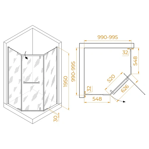 Душевой уголок RGW HO-081 1000x1000 мм 350608100-21 хром Easy Clean Душевой уголок RGW HO-081 1000x1000 мм 350608100-21 хром Easy Clean