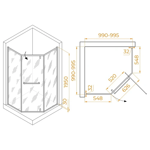 Душевой уголок RGW HO-084 1000x1000 мм 350608400-21 хром Easy Clean Душевой уголок RGW HO-084 1000x1000 мм 350608400-21 хром Easy Clean