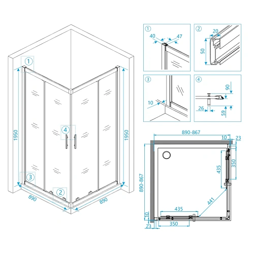 Душевой уголок RGW HO-31 900x900 мм 03063199-11 хром Easy Clean Душевой уголок RGW HO-31 900x900 мм 03063199-11 хром Easy Clean