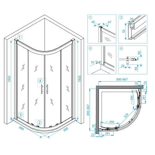 Душевой уголок RGW HO-51 900x900 мм 03065199-11 хром Easy Clean Душевой уголок RGW HO-51 900x900 мм 03065199-11 хром Easy Clean