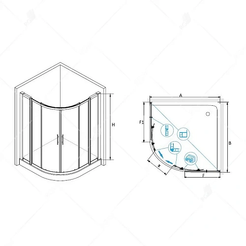 Душевой уголок RGW Hotel HO-512 (HO-51 + 2Z-42) 030651211-11 Душевой уголок RGW Hotel HO-512 (HO-51 + 2Z-42) 030651211-11