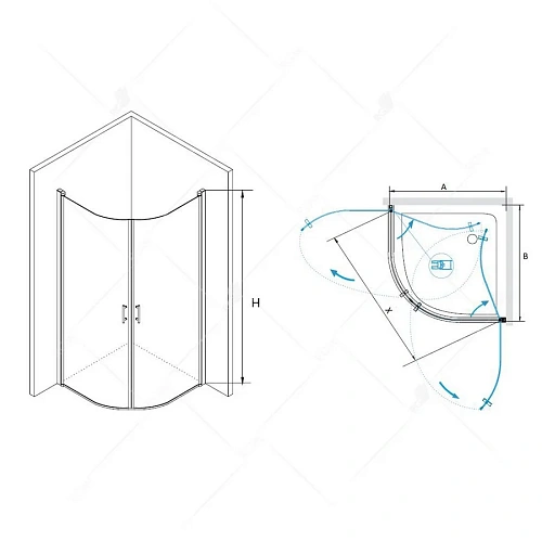 Душевой уголок RGW LE-53 Leipzig 06125399-11 Душевой уголок RGW LE-53 Leipzig 06125399-11
