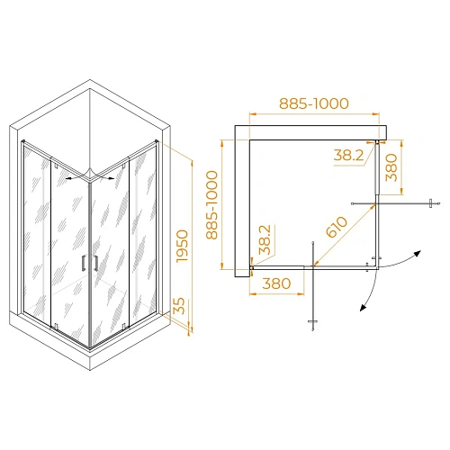 Душевой уголок RGW PA-038 900x900 мм 350803899-11 хром Easy Clean Душевой уголок RGW PA-038 900x900 мм 350803899-11 хром Easy Clean