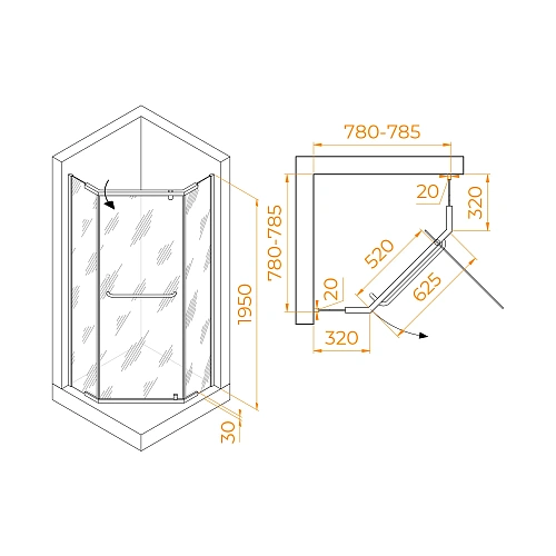 Душевой уголок RGW PA-081 800x800 мм 35088188-11 хром Easy Clean Душевой уголок RGW PA-081 800x800 мм 35088188-11 хром Easy Clean