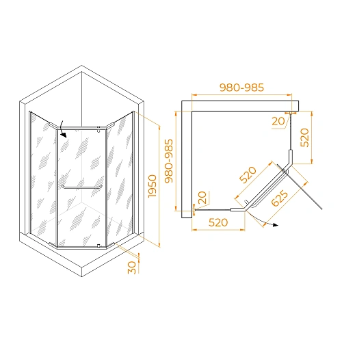 Душевой уголок RGW PA-081B 1000x1000 мм 35088100-14 черный Easy Clean Душевой уголок RGW PA-081B 1000x1000 мм 35088100-14 черный Easy Clean