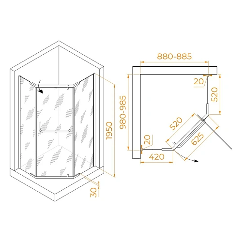 Душевой уголок RGW PA-091 900x1000 мм 35089190-11 хром Easy Clean Душевой уголок RGW PA-091 900x1000 мм 35089190-11 хром Easy Clean
